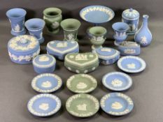 WEDGWOOD JASPERWARE - blue and green, approximately twenty pieces