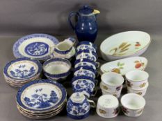 'REAL OLD WILLOW' TABLEWARE, other blue and white, Royal Worcester 'Evesham' and similar and a Denby