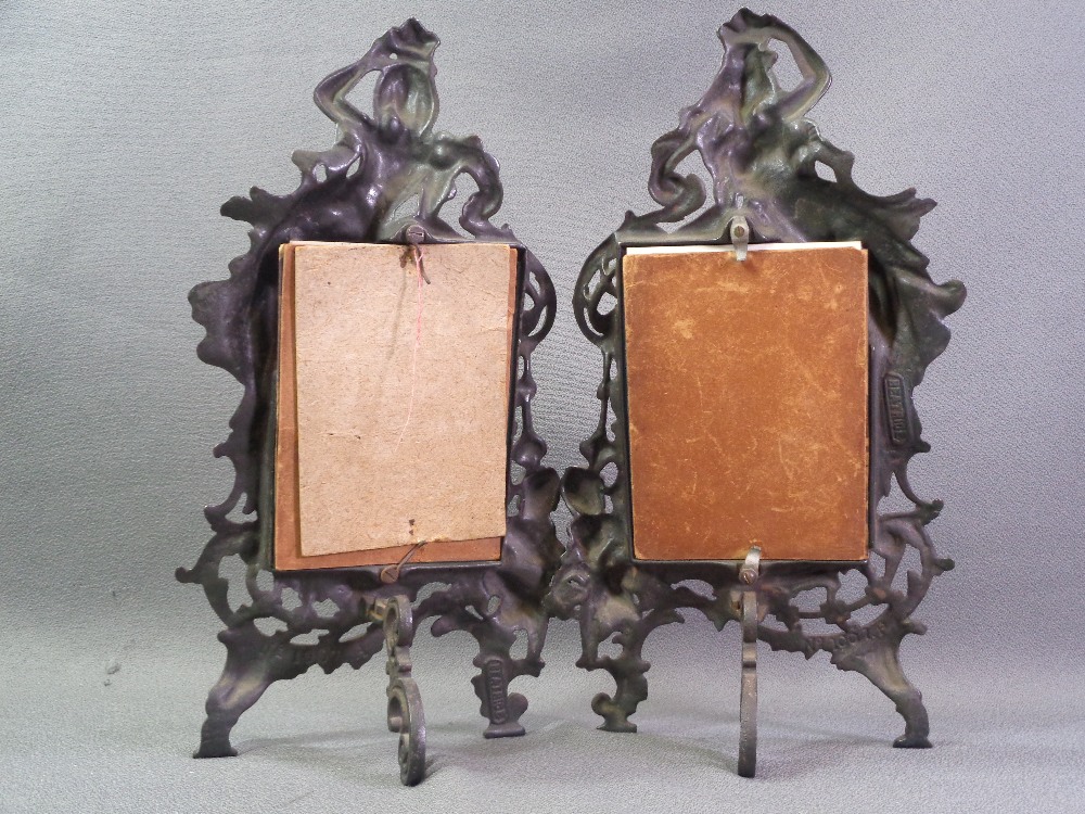 ROCOCO STYLE CABINET TOP PORTRAIT FRAMES, a pair, 36.5cms H, inscribed verso 'Beatrice' - Image 2 of 2