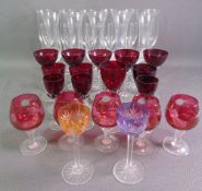 DRINKING GLASSWARE - good tumblers, Champagne flutes in assorted patterns, hock glasses and a