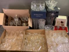 GLASSWARE - very large assortment of quality drinking, some boxed, also good vases ETC