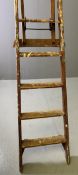 VINTAGE WOODEN EXTENDING LADDER, 186cms H closed, 280cms extended