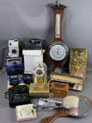 ECLECTIC PARCEL - clocks, barometer, photography items, dressing table items ETC