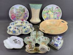 CHINA ASSORTMENT to include a twin handled shallow Beswick dish, 32cms diameter, Masons Regency hors