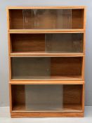 SIMPLEX SECTIONAL BOOKCASE - mid-Century, teak style, 134cms H, 92cms W, 27cms D