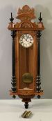 VIENNA STYLE WALL CLOCK, oak and ebonized, 19th Century, 130cms H, 41.5cms W, the enamelled dial set