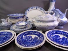 BLUE & WHITE CHINA & DINNERWARE, a large assortment