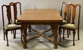 QUALITY OAK DRAW LEAF DINING TABLE, 78cms H, 157cms L (closed), 244cms L (fully open), 107cms W