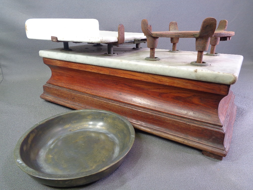 VINTAGE BUTCHER/DAIRY STORES SCALES with a mineral and a metal tray - Image 2 of 2
