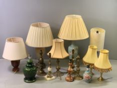 LIGHTING - Crown Devon table lamp, 40cms H (no fitting and shade) and a large parcel of other