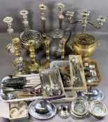 EPNS CANDLEHOLDERS - two good pairs, candelabra and other plated ware ETC