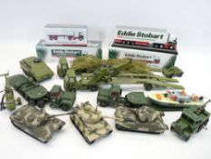 DINKY, CORGI & OTHER MILITARY & COMMERCIAL DIECAST VEHICLES to include tanks and low loader