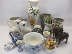 WEDGWOOD, BESWICK JUGS, STAFFORDSHIRE DOGS and other decorative ornaments