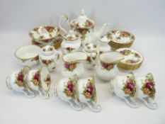 ROYAL ALBERT OLD COUNTRY ROSES TEA & CABINET WARE - 33 pieces including teapot and cover