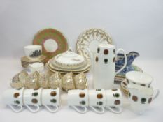 DAVENPORT GILT DECORATED PART TEASET, cabinet plates and tableware along with a Mayfair bone china