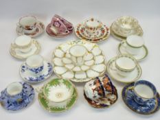 MAINLY DAVENPORT VICTORIAN & OTHER CABINET CUPS & SAUCERS - a quantity in various patterns and