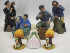 ROYAL DOULTON PENNY HN2338 FIGURINE, Tuppence a bag HN2320, Shore Leave HN2254, Sea Harvest