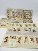 SEVEN CIGARETTE CARD ALBUMS & CONTENTS - W D & H O Wills Air Raid Precautions, Wildflowers, Sea