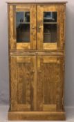 MODERN CONTINENTAL HARDWOOD DRINKS CABINET - Laura Ashley label verso, having twin upper glaze doors