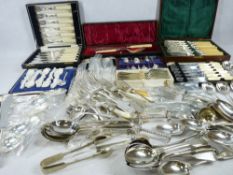 CASED & LOOSE EPNS CUTLERY - Kings pattern, Fiddle pattern and others, a good quantity to include