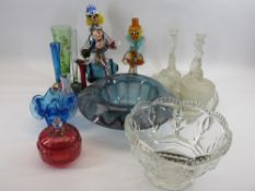 MURANO CLOWNS (2) - 30cms the tallest and other decorative glassware