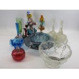 MURANO CLOWNS (2) - 30cms the tallest and other decorative glassware