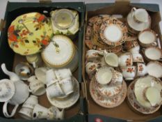 GLADSTONE & SIMILAR STAFFORDSHIRE TEAWARE, 50 PLUS PIECES, other floral teaware, cake stands, ETC