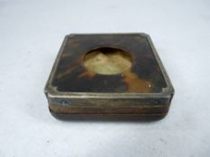 SILVER & TORTOISE SHELL POCKET WATCH STAND, Birmingham 1918, Maker Horton & Allday, the case back