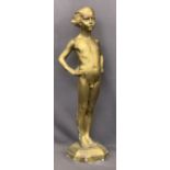 CLIVE THOMAS SCULPTURE - plaster copy of a young boy, 123cms tall