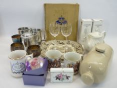 MIXED COLLECTABLES, China and metal ware to include commemorative items, Wade Pegasus, J P Chenet