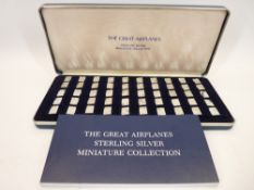 FRANKLIN MINT 'THE GREAT AIRPLANES' SILVER MINIATURE INGOTS COLLECTION - 50 marked '925', 2.1grms