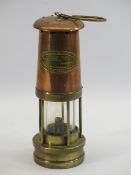 COPPER & BRASS MINER'S LAMP - by Thomas & Williams Ltd Makers, Aberdare