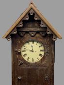 19TH CENTURY AUSTRIAN RAILWAY STATION LONGCASE CLOCK - pine cased architectural style having a