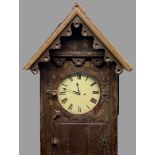 19TH CENTURY AUSTRIAN RAILWAY STATION LONGCASE CLOCK - pine cased architectural style having a