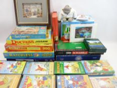 VINTAGE & LATER JIGSAWS, BOARD GAMES, RUPERT BEAR VIDEOS, ETC