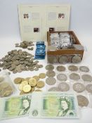 BRITISH VINTAGE COIN, NOTES, LATER COMMEMORATIVE CROWNS and modern coinage collection to include