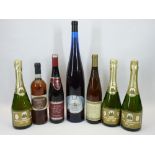 GERMAN, HUNGARIAN & ITALIAN WINES, 7 BOTTLES to include a Pieroth 1991 30 years anniversary, Burg