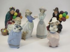 NAO FIGURINES (4), also Royal Doulton The Balloon Seller HN1315 and The Balloon Man HN195