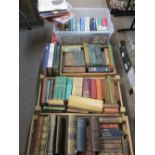 BOOKS - three wooden crates of antique and other