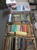 BOOKS - three wooden crates of antique and other