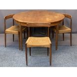 MOGENS KOLD TEAK DINING CHAIRS (4) and a G Plan teak circular extending dining table, the chairs
