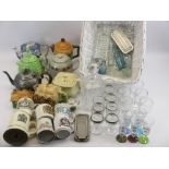 CHINA & GLASSWARE - vintage chemist bottles, commemorative china, novelty teapots, Rolls razors,