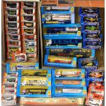 DIECAST MODEL VEHICLES - Tesco boxed transporters and Matchbox 'Hero City' and others, approximately