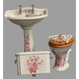 BATHROOM FURNITURE - 'The Imperial Bathroom Company' floral decorated and antique style suite