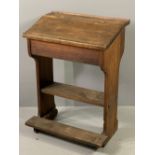 VINTAGE WOODEN SCHOOL DESK with lift top, 82cms H, 61cms W, 44cms D