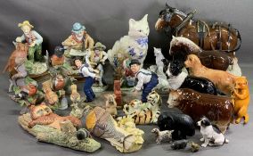 ASSORTED ANIMAL ORNAMENTS, garden birds and other figurines