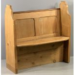 FARMHOUSE PINE BENCH/PEW, 105cms H, 106cms W, 32cms D