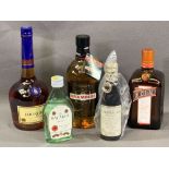 ALCOHOL - sealed bottles, 70cl Drambuie, 70cl Cointreau, 70cl Cognac Courvoisier ETC