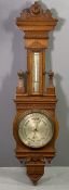 ANTIQUE CARVED BAROMETER - T Armstrong & Bro of Deansgate, Manchester, 104 x 27cms