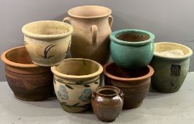 GARDEN STONEWARE POTS (8)